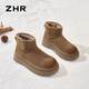 Bottes de neige zhr pour femmes Bottes courtes chaudes en peluche hiver
