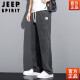 JEEP SPIRIT夏季薄款牛仔裤男士宽松直筒休闲阔腿裤男超薄冰天丝潮牌长裤男 1048蓝色 【单条】 M 100-115斤