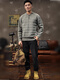 Oyati Henry collar button-up sweater for men in autumn and winter 2024 new inner layering shirt jacket winter loose woolen clothes gray green M M100-130Jin Jin is equal to 0.5 kg