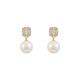 Auspicious Tianci 999 Pure Silver Pearl Earrings for Women New 2025 Earrings Earrings Square Diamond Earrings Square Diamond Pearl Earrings
