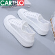 卡帝乐鳄鱼（CARTELO）2025年夏季新品网面网鞋夏款小白女鞋帆布鞋薄款百搭春秋透气板鞋 9902黑色 36