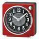 SEIKO 6cm square alarm clock, metallic dark red, silent scan, luminous hands, battery powered, adult version