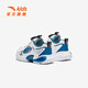 Anta-Kinder-Turnschuhe Jungenschuhe 2025 Frühling Neujahr Knopf Knopf Gesichtsbeleuchtung Freilaufschuhe [Jungen] Weiß/Industrial Blau/Silber 9904-1 32