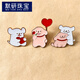 MOYAN Cartoon Alloy Puppy Brooch Cute Love Badge Creative Couple Clothing Bag Pin Decoration Medal Accessories 2# Pink Dog Holding Heart