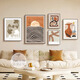 Huaishu Cream Style Living Room Decorative Painting Medium Style Sofa Background Wall Hanging Painting Combination Painting Nordic Retro Art Mural Z3884 35*50/50*70/30*40*2/40*60 Textured Oil Canvas Ps Black Frame
