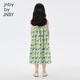 Jnby par Jnby Jiangnan Tissu de vêtements pour enfants robe sans manches de manchette Summer Match Match Casual Mid-Longing Jirt Filles 1N5G12350 088 GREN-GREEN combinaison 120 cm