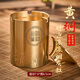Fulanti brass ashtray household living room large high-end office car with cover anti-fly ash and anti-fall high-value ornaments Large dragon and phoenix treasure trove ashtray (about 695 grams)