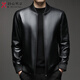 KBXNG劲霸2025秋季新款海宁真皮皮衣男士短款绵羊皮夹克棒球服潮流休闲 黑色薄款 黑色薄款 M 170(100-120斤)