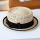 JOLISAC autumn seal handmade craftsmanship knitted straw hat Rafi grass sissanthem hat vacation sun protection hat women Rafi grass herb color adjustable