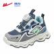 Warrior boys' cotton shoes, winter style, medium and large children's velvet casual shoes, children's sports shoes WZ-C067L blue rice/grey 35