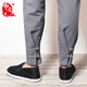 Busheyuan Men's traditional handmade thousand-layer sole casual middle-aged and elderly Beijing cloth shoes YW8101 full cloth sole black 41
