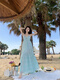 Fhhuabd Hyacinth Purple Mint Green V-Ececk Hanging Code Tling Long Dopamine Dopamine Seaside Falda Fairy Falda 9755 Color de imagen
