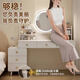 Xiangyu Dressing Table and Cupboard Integrated 2025 New Dressing Table Bedroom Small Apartment Light Luxurious Bedside Table Retractable Dressing Table Recommended Single Table Six Drawers + Lamp Mirror Yunxi White 120cm