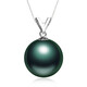 Quan Yin 18K gold 8-15mm Tahitian black pearl pendant, seawater perfect round necklace, single pendant, send mother strong light, black color + slight flaws + 18K yellow base 1213mm