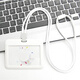 Corde ronde à la mode Lanyard Tag Carte d'employé Carte de bus carte de travail Carte de travail Carte Campus Bus Étudiant C5 Gris Version verticale + 9734 Corde ronde en argent