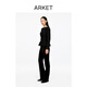 ARKET Women's Pleated Waist Belted Long-Sleeved Top Black Autumn New Style 1324552001 Black XXS 155/76A 32