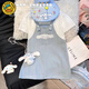 
G.DUCKKIDS children's clothing girls suit summer fashionable children's overalls suit cartoon girls T-shirt denim skirt Yugui dog fake two-piece shoulder skirt for doll 130 code recommendation 120-130cm 7-8 years old
