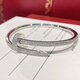 High version 18k rose gold nail bracelet C nail full diamond cultivation nail bracelet white gold full diamond deposit