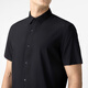 VICUTU short-sleeved shirt men's fashionable skin-friendly and comfortable and easy to take care of solid color versatile shirt VBW88253439Y Black 190/B/44