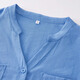 IEF/Aiyifu 2025 new autumn Korean style fashion casual temperament versatile commuting solid color V-neck shirt Royal Blue S