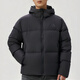 Adidas men's winter warm hooded down jacket fashionable comfortable casual jacket outdoor windproof running training sportswear JV6187/black S