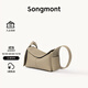 Songmont hanging ear series eaves bag mini designer top layer cowhide commuter crossbody hobo bag windbreaker gray 30 days pre-sale