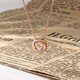 Luruo 18k rose gold moissanite necklace women's light luxury niche clavicle chain 2024 new pendant rose gold