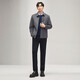 Qipai detachable down lining woolen jacket men's winter new business casual dad jacket men's dark gray cashmere/wool 190