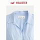 HOLLISTER25 new autumn and winter Y2K hot girl slim striped lace-up poplin shirt women's 340-5486 blue striped XS (160/80A)