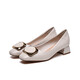 
Red Dragonfly shallow mouth women's thick heels small fragrant leather shoes professional commuting mother shoes high heels WFB31540 meter white 37