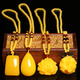 Fat Donglai's same style beeswax pendant top chain old water drop chicken fat yellow amber men's and women's long sweater chain couple pendant 1# water drop beeswax buy two + one