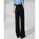 Late White New Product 2025 Autumn Versatile Commuting Pants Fashionable Simple High Waist Loose Solid Color Casual Pants Women Black 27