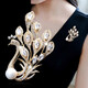 QUAMER Gold Store Fashionable Gold Peacock High-end Brooch Feminine Corsage Suit Jacket Pin Accessories Elegant Peacock Brooch