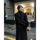 Neu oder Modus Britisch-Stil Langer Revers Wollmantel Herbst und Winter Neue vielseitige Nieten High-End Lose Trendy Mantel Black 2xl