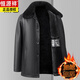 Hengyuanxiang winter middle-aged and elderly leather jackets plus velvet thickening men's leather jackets for the elderly grandpa leather jackets dad winter coat button style black plus | velvet plus | thick 52 100125Jin Jin equals 0.5 kg