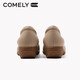 
COMELY soft cowhide single shoes for women's spring round toe comfortable flat shoes soft sole commuting versatile mother shoes apricot color 39