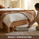Lit d'origine en bois massif moderne moderne petit appartement nocturne clair chêne grand lit chambre à coucher de lit à double lit Style de rondins l701d corps haut - couleur en bois 1,5 lit + matelas 10 cm grand lit