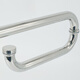 Bingyu bathroom glass door handle 304 stainless steel L-shaped long and short three-hole door handle bright extra thick 25*425*225mm BH-609