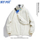 
NY-MR trendy brand co-branded stand-up collar jacket men's American retro jacket autumn casual couple wear corduroy teenager clothes YKCP-831# black 2XL (recommended 150-170Jin [Jin equals 0.5 kg])