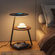 Zhong Shuai's bedroom multifunctional bedside table lamp cabinet lamp floor-standing atmosphere lamp retro light luxury master bedroom wireless charging integrated silver + log infinite dimming + wireless charging