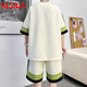 Klsjla Casual Suit Men's Summer Trendy Brand Ice Silk Sports Short à manches courtes Suit pour hommes Un ensemble avec de beaux adolescents DT681 Metter White Suit L 175 (environ 120-145 Jin [Jin est égal à 0,5 kg] peut être usé)