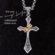 Zhixun 999 pure silver necklace men's silver ring cross silver pendant birthday gift for boyfriend s925 gold ring cross with 999 pure silver necklace