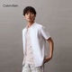 
Calvin Klein Jeans Summer Men's Leisure Commuter ck Embroidered Letter Comfortable Short Sleeve Shirt Jacket J324459 YAF-Moonlight White M