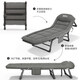 Nanjiren folding bed recliner single bed office nap chair folding nap bed companion bed simple camp bed light hemp gray