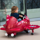 Hand in hand airplane children's car electric children's four-wheel toy car male and female baby with remote control infant and toddler can sit on the stroller top with red + dual drive + remote control + soft wheel + leather seat