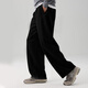 Pantalones casuales de mierda para hombres de otoño e invierno versátil colgando sueltos cómodos pantalones rectos de pierna ancha 4873 negros l