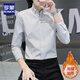 Romon (Romon) Autumn and Winter New Men's Camisa para hombres Camisa de manga larga Slim Spring y Autumn Slim Youth Classic Versatile Free Iron 829 más Fleece Black Plus Fleece Engrosado XL Recomendado 125-140 Jin [Jin equivale a 0.5 kg]