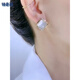 Techima 925 Silver Needle Earrings Women's High-Quality Square Cat's Eye Earrings 2024 New Style Internet Celebrity Versatile Earrings Off-White Silver Needle Earrings