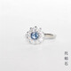 Fat Donglai quality blue topaz ring with movable ring London women's natural colored silver ring 5mm tanzanite sunflower ring with an adjustable opening