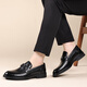 Cartelo Men's Mood Business Chaussures en cuir décontractées Plaid à bout de souffle, Chaussures en cuir formelles Men 9902 Black 39